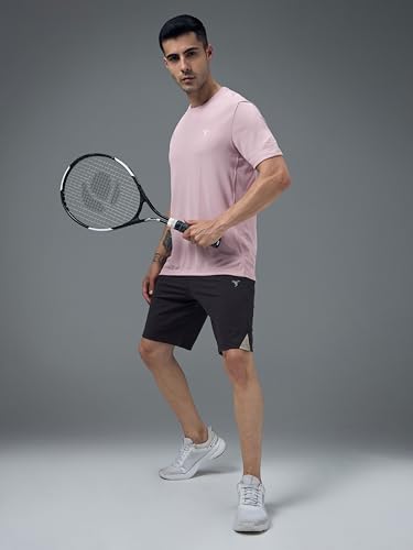 Image of TECHNOSPORT Men's Slim Fit Polyester Activewear Sports T-Shirt with Moisture-Wicking Comfort for Workout, Running & Gym