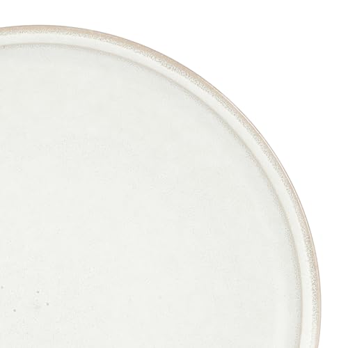 Gibson Elite Beckett Stoneware Matte Reactive Glaze 16 Piece (Service for 4) Plates and Bowls Dinnerware Set - Linen White