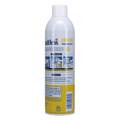 Image of Faultless Ironing Spray Starch | 567g x 2 | Lemon & Original Regular Starch Spray | Gives Stiff and Crisp Finish | Wrinkle-Free | Dry Cleaner Results at Home | Odor-Neutralizing | Imported from USA