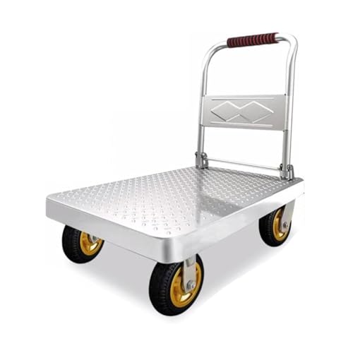 Carretilla plegable metálica con ruedas giratorias de 360° 73x48cm miniatura 1