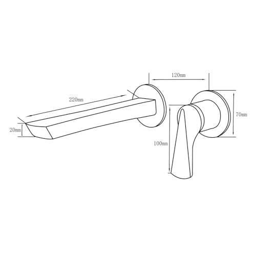 Robinet lavabo mural encastré mitigeur mono-commande eau chaude froide
