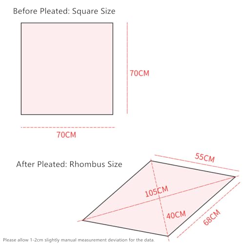 Yizelli Pleated Rhombus Head Scarf Women's Fashion Neck Scarf Solid Color Neckerchief Square Bandana3