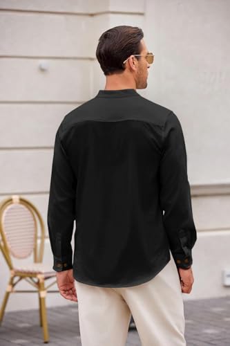 Image of Zombom Men's Kurta || Chinese Collar Long Sleeves || Straight Hip Length Kurtas || Short Kurta for Men || for Festival || Function || Occasion Wear Fancy Kurta for || Best Gifts for Men