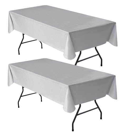 Nasitos 2 Pack Vinyl Table Cloth Rectangular 60x84 Inch-Picnic Tablecloth for Outdoor Tables, Wrinkle Free Spill-Proof Vinyl Tablecloth, Vinyl Table Cloth for Banquet Parties Event Holiday
