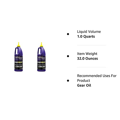 Royal Purple 01300 Max Gear Ultra-Tough High Performance Synthetic Gear Oil 75W-90-1 Qt (Case Of 2) #TOP1