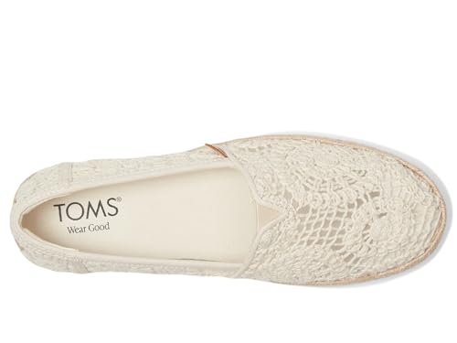 Image of TOMS Women's Valencia Platform Espadrille, Textile Upper, Ortholite Insole, Natural Crochet Lace, 8.5