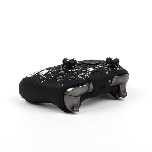 Image of Pixelated Skull Controller Skin Compatible with Xbox Elite Series 2 Core Wireless Controller, RALAN Protector Case, Customised Thumb Grips Cap