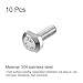 uxcell T-Slot Bolts, 10pcs M5x16mm T Slot Drop-in Stud Sliding Bolts 304 Stainless Steel T Shape Screws for T Track