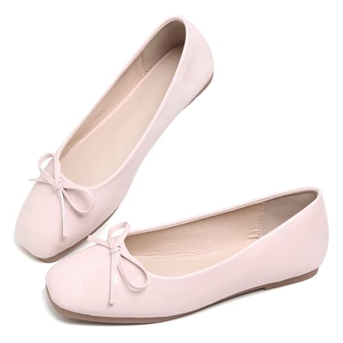 Image of Dear Time Women's Casual Foldable Ballet Flats Square Toe Ballerina Flats Shoes Comfortable