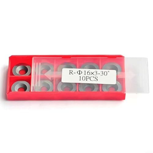 EXTRWORY Lot de 10 inserts ronds de rechange en carbure de 16 mm - Inserts en carbure de tungstène pour compléter le tournage du bois pour surfaces lisses, tournage, métal, burin rotatif