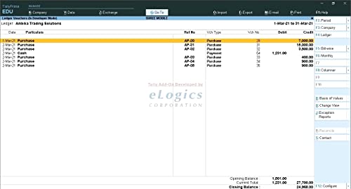 Reference No.Display in Ledger & Voucher Register - Tally Add-On (E-mail Delivery - No CD) - Single User - Image 2