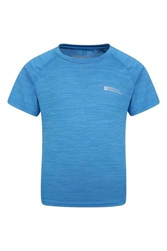 Mountain Warehouse Plain Field Kids Tee - Lightweight T-Shirt, Breathable Top, High Wicking - for Spring Summer & Travel Cobalt (01) Teen Size 13 Years