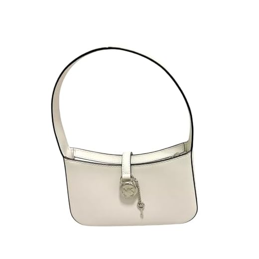 Michael Kors Lyra - Borsa a tracolla piccola con cerniera goffrata, Bianco ottico.