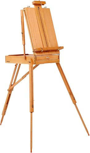 Chevalet d'artiste réglable de 190 cm en bois noble avec tiroir intégré