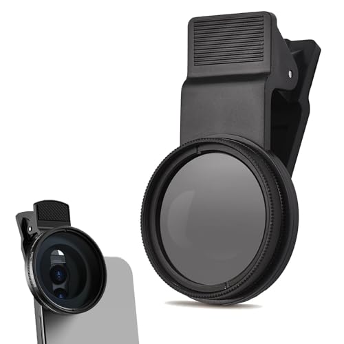 Clip-on Filter 52mm CPL Filters Polarizing for Phone Clip, Universal Circular Polarizer Lens for iPhone Samsung Android Eliminate Reflections Enhance Colors Minimize Glare with Easy Attachment