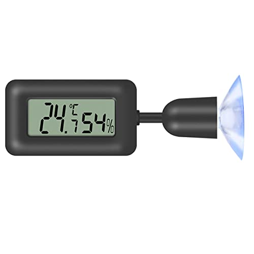 Digital Hygrometer Thermometer, INRIGOROUS Mini Thermometer Temperature LCD Thermometer Humidity Gauge with Backlight for Reptile, vivarium, Greenhouse, Baby room, Incubator (Black)