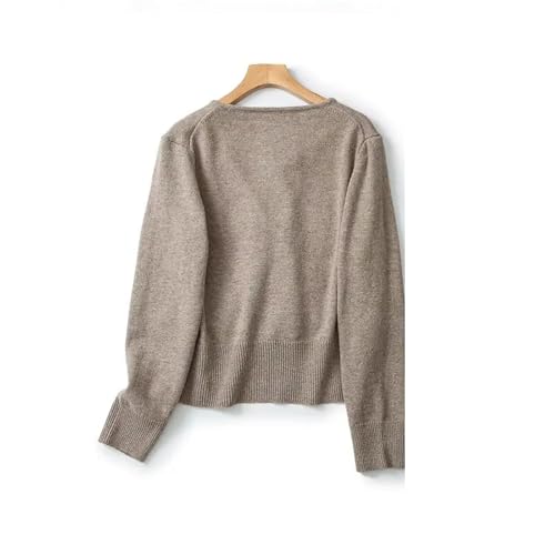 Women Business Formal Lace Up Cropped Casual V Neck Cardigan Vintage Long Sleeve Knitted Outerwear2