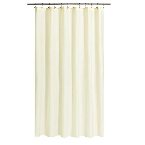 Image of N&Y HOME Fabric Shower Curtain or Liner Extra Long 72 x 84 Inches - Hotel Quality, Machine Washable, Water Repellent - Sand, 72x84