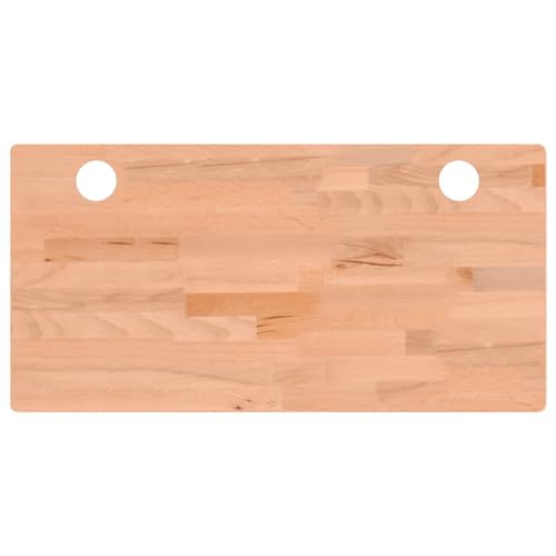 vidaXL Tablero de Escritorio, Superficie de Mesa, Tablero de Mesa de Comedor Trabajo, Tablero para Oficina, Madera Maciza de Haya 80X40X2,5 cm