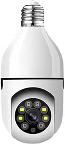 Light Bulb Security Camera, Full-HD 1080P 360 Degree Panoramic 2.4G Wireless WiFi Camera, with Infrared Night Vision & Motion Detection & 2-Way Audio Home Camera for Baby/Elder/Pet asin的图片