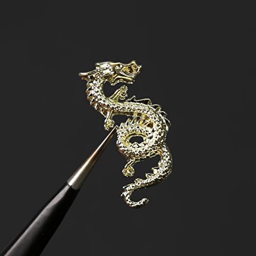 RUNRAYAY 40Pcs Gold & Silver Dragon Nail Art Studs for 3D Nail Charms, Dragon Nail Decoration for Women Girl DIY Nail Art Decor - Image 4