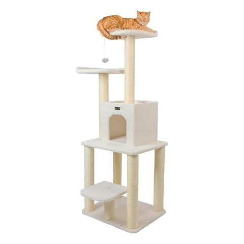 Armarkat 62-Inch Cat Tree, Model B6203, Ivory Cover