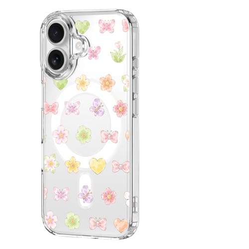 Coque iPhone 16 fleurs colorées le cadeau magnétique idéal pour femme et fille