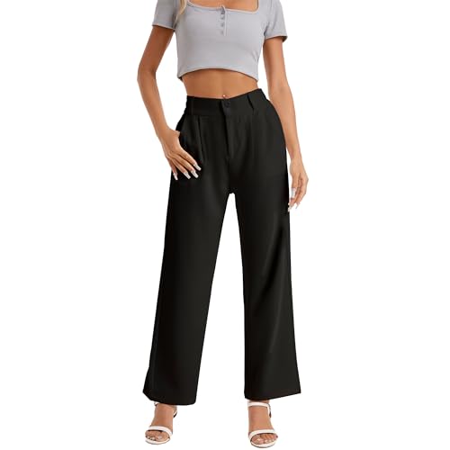 neezeelee Women's Wide Leg Dress Pants High Waisted Flowy Business Casual Trendy Work Pants Dressy Trousers