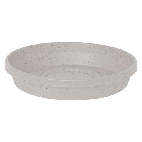 Bloem 8 Terra Round Plant Saucer Lightweight UV-Resistant Resin Outdoor & Indoor Flower Pot Tray - Fits 8-inch Planter Pots Vanilla Bean
