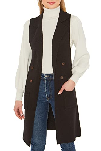 Love Tree Women's Sleeveless Long Sweater Vest Open Front Knit Cardigan Waistcoat2