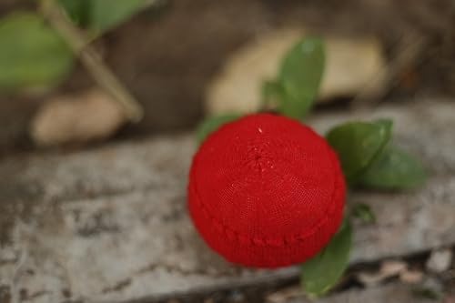 Image of Joshi Cloth Cricket Ball | Woolen Soft Ball for Gully /Street Cricket & Practice | Durable, Lightweight, All-Weather, High-Visibility Colors | Single Piece (Cherry RED)
