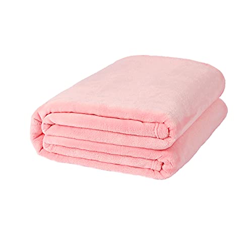 Image of NANPIPER Fleece Blankets, Super Soft Flannel Fuzzy Blanket for Bed Couch, Luxury Cozy Plush Microfiber Blanket-Twin Size,Pink