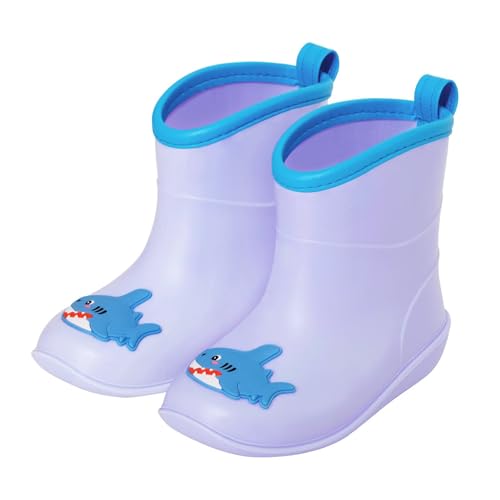 Toddler Kids Rain Boots Baby Rain Shoes Children Easy On Waterproof Boots for Boys and Girls