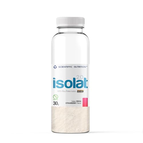 Scientiffic Nutrition - Isolat 2.0, Whey Protein, Suplemento de Proteina Aislada ISO con Lactasa, Proteina de Suero de Leche en Polvo - Monodosis 52g, Fresa.
