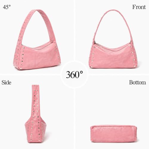 Image of Studded Purses For Women Y2k Shoulder Bag Small Vegan Leather Handbag