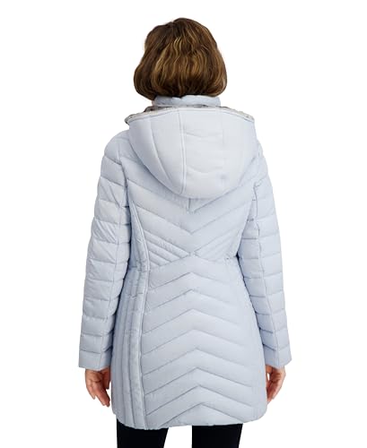Image of Nautica Women's Stretch Puffer Jacket- Wind & Water-resistant Winter Coat Faux Fur Lined Hood