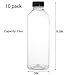 Cedilis 10 Pack 33oz Plastic Juice Bottles with Black Cap, Clear Reusable Containers with Lids, Great Disposable Bottles for Making Juice, Milk, Salad Dressing, Smoothie and Other Beverages