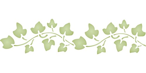 Ivy Stencil, 6 x 1.5 inch (S) - Classic Wall Border Leaf Leaves Plant Garden Stencils for Painting Template…