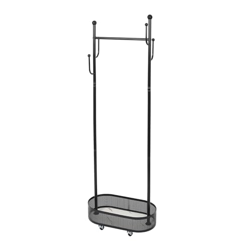 Porte-manteau à roulettes au support robuste et finitions métalliques soignées