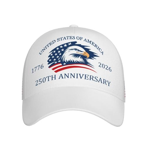 Image of USA Flag Baseball Cap American Patriotic Trucker Hat Father Dad Mother Mom Adjustable Sportswear Hat for Men Women Adults