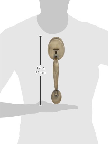 Ultra Hardware 45028 Cheltenham Entry and Double Cylinder Deadbolt Antique Brass Handle Set Kw1
