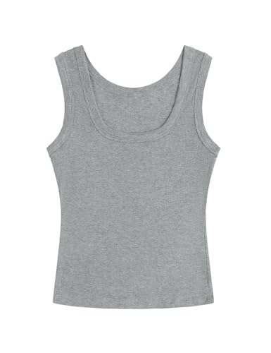 Image of SVALIY Summer Womens Tank Tops 2026 Square Neck Fitted Sleeveless Shirts for Women Ribbed Basic Top