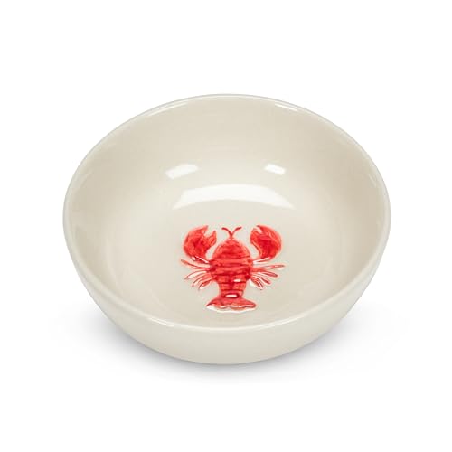 Abbott Collection Small Dish with Lobster, 3-Inch, Stoneware, Ivory/Red