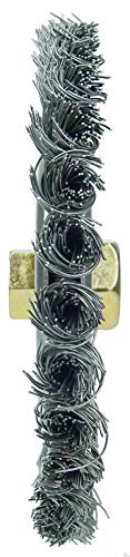 Image of Weiler 79804 6 inch Dually Filler Pass Weld Cleaning Brush, .023 inch Steel Wire Fill,5 /8 inch-11 UNC Double-Hex Nut, Made in the USA (Pack of 5)