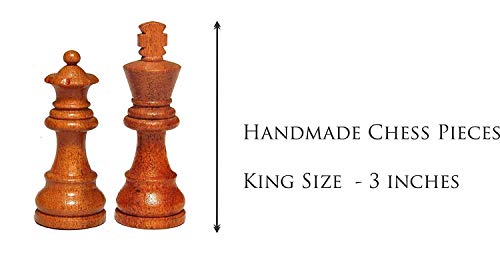 Image of Adult 12 Inch Magnetic Wooden Chess Board Made With Indian Rosewood With Chess Set Cup Board Style Folding Games (Wooden)