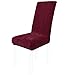 sourcing map Stuhlhussen streckbar Plüsch waschbar, kurz Essen Stuhl Decke Schützer, Sitz Bezug Burgunderot