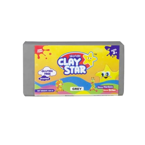 Image of Air Dry Clay for Kids 3-10 Years, Natural, Non-Toxic Modelling Mud & Polymer Foam Bar Set for Sculpting Kit.Super Soft AirDry, Moulding & Dough for Play, Crafts & Mask Molded Clay Making(Grey Colour)