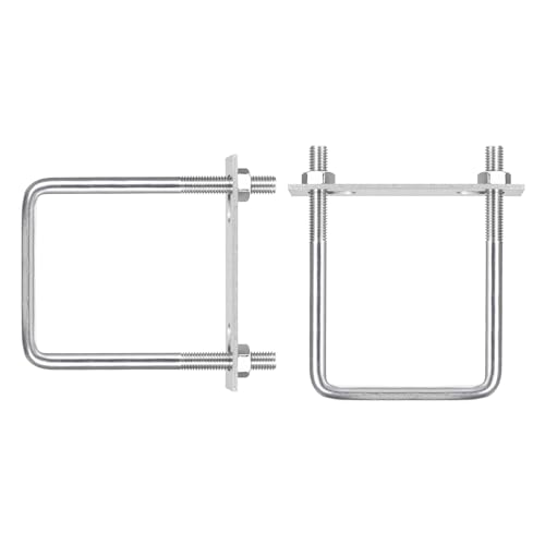 Image of DTGN M10x85x125mm(ThreadxWxL) Square U Bolt - 2Pack - Good for Trailer Pipe Replacement Parts - 304 Stainless Steel U Shape Bolts