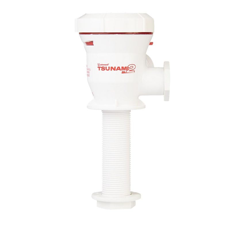 Livewell/Baitwell Pump Aerator Pump Thru-Hull 3-1/2 Inch Length x 3/4 Inch Diameter Straight Inlet 12 Volt DC Voltage