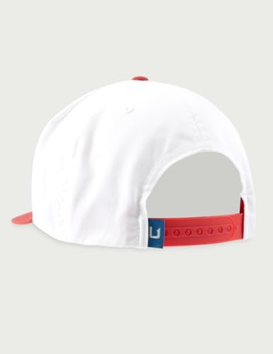 HUK Men's Flat Bill Hat, 6-Panel Adjustable Snapback Fishing Cap image 4